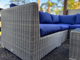 Blue Dasher ~ 4 seat Sectional and Cube Table