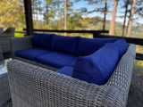 Blue Dasher ~ 4 seat Sectional and Cube Table