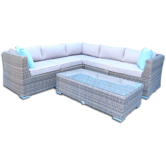 Blue Dasher 5 Seat Sectional