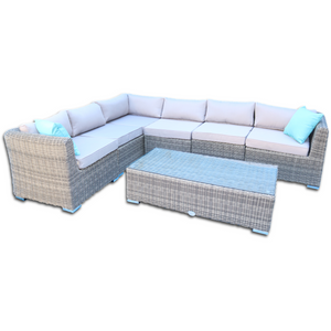 Blue Dasher 6 Seat Sectional 